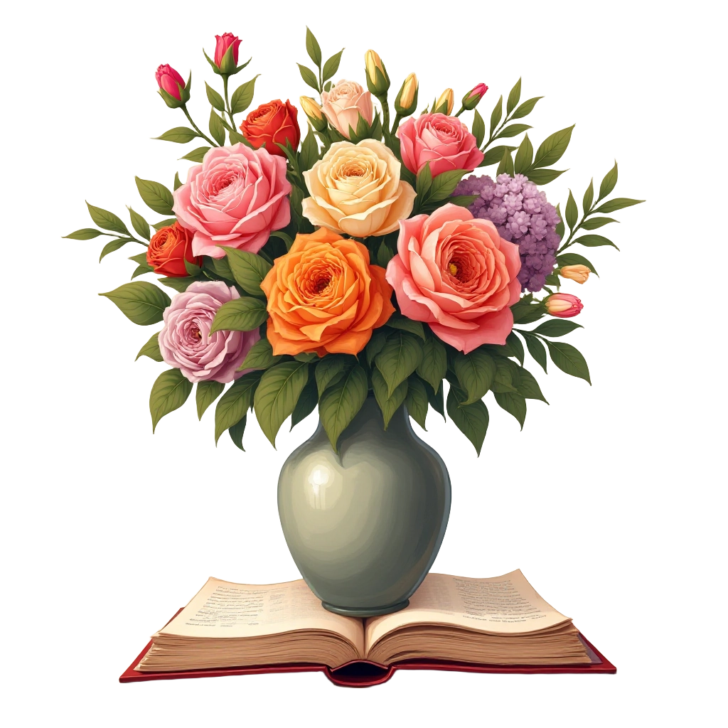 Floral Elegance on an Open Book